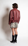 Burgundy Leather Bomber