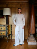 Sand silk & cashmere blend pullover
