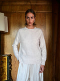 Sand silk & cashmere blend pullover