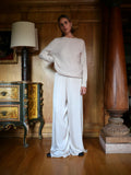 Sand silk & cashmere blend pullover