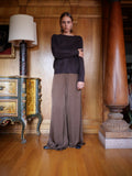 Silk blend chocolate pants