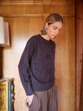 Chocolate silk and cashmere blend pullover