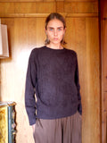 Chocolate silk and cashmere blend pullover