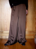 Silk blend chocolate pants