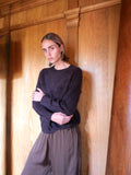 Chocolate silk and cashmere blend pullover