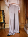 Silk blend nude stone pants