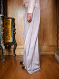 Silk blend nude stone pants