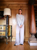 Ice grey silk & cashmere blend sweater