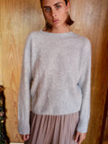 Ice grey silk & cashmere blend sweater