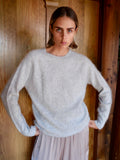 Ice grey silk & cashmere blend sweater