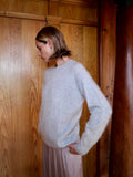 Ice grey silk & cashmere blend sweater