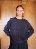 Anthracite silk and cashmere blend pullover