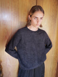 Anthracite silk and cashmere blend pullover