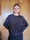 Anthracite silk and cashmere blend pullover
