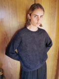 Anthracite silk and cashmere blend pullover