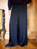 Silk blend deep black pants