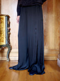 Silk blend deep black pants