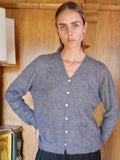 Ice grey silk & cashmere blend cardigan