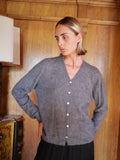 Ice grey silk & cashmere blend cardigan