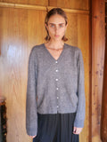 Ice grey silk & cashmere blend cardigan