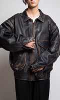 Leather aviator jacket