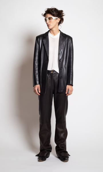 Classic leather blazer